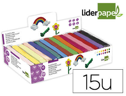 15 barras plastilina Liderpapel de 150 gramos